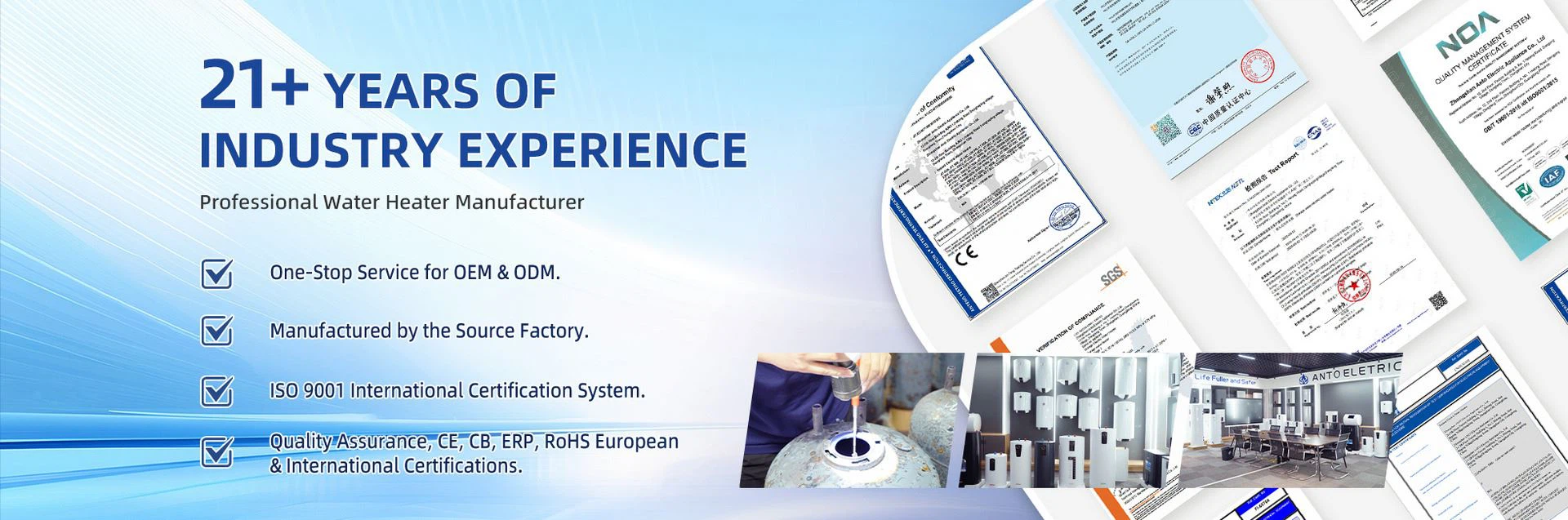 Gas & Electric Water Heater Manufacturer